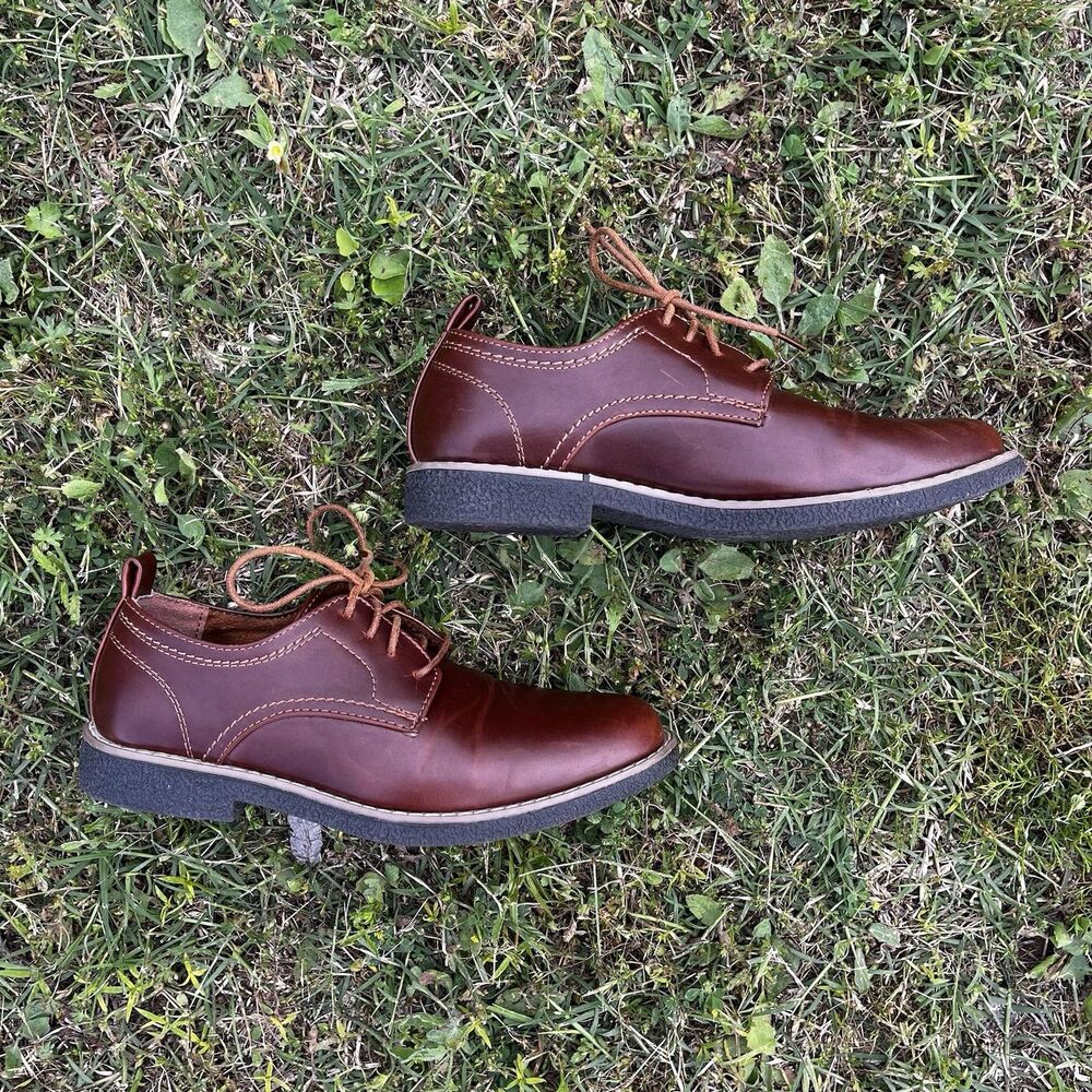 Deer Stags Boys Zander Lace-Up Dress Shoes, Redwood, Brown, Size 3.5 - Picture 2 of 12